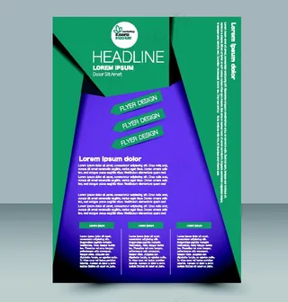 蓝绿色商务传单图片图片