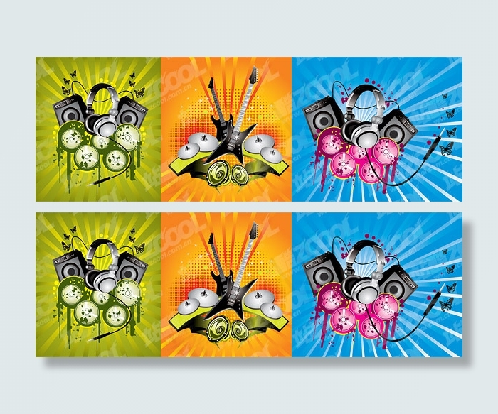 3，音乐潮流插画矢量素材eps,ai矢量模版下载