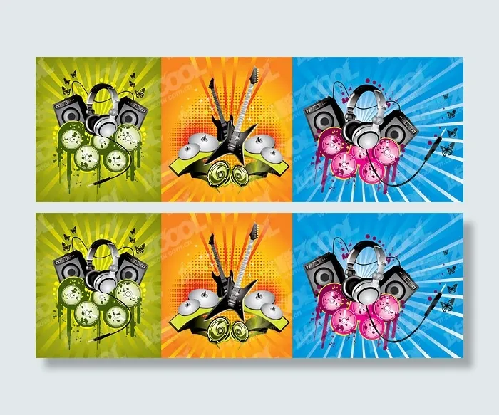 3，音乐潮流插画矢量素材