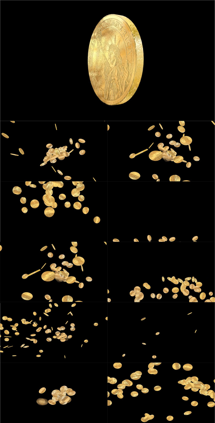 企业年会舞台金钱下落动态背景素材