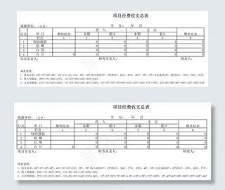 项目经费收支总表