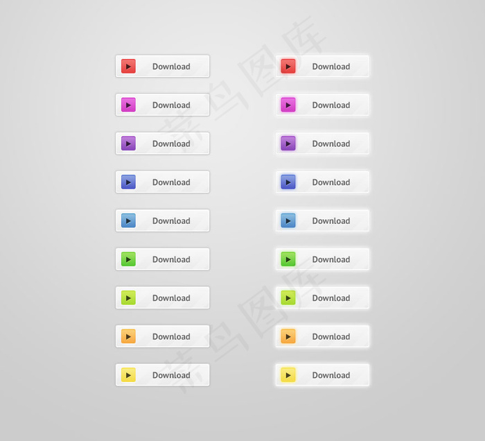 立体效果下载按钮设计PSD素材