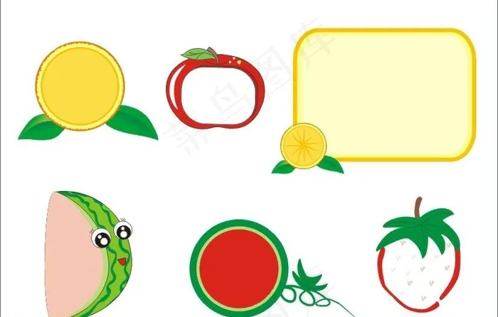 可爱水果边框图片cdr矢量模版下载