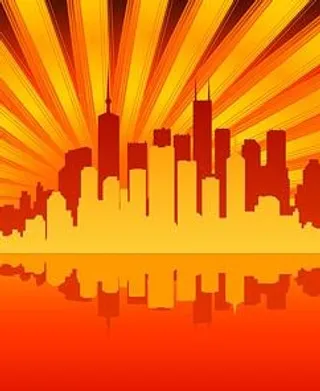 城市的反射矢量素材