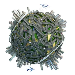 创意地球街道网络图图片