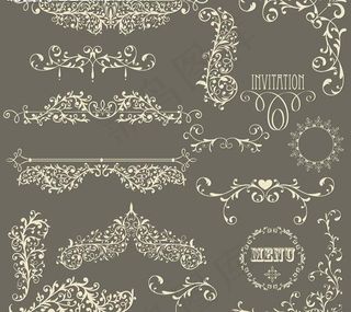 欧式花纹花边矢量素材图片