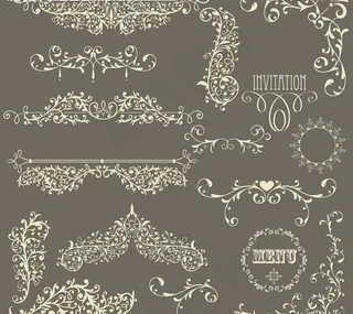 欧式花纹花边矢量素材图片