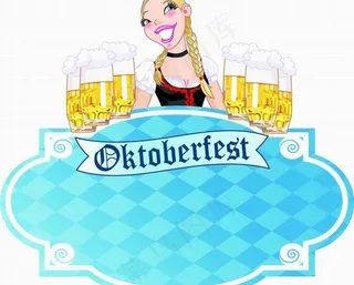 卡通啤酒女郎图片