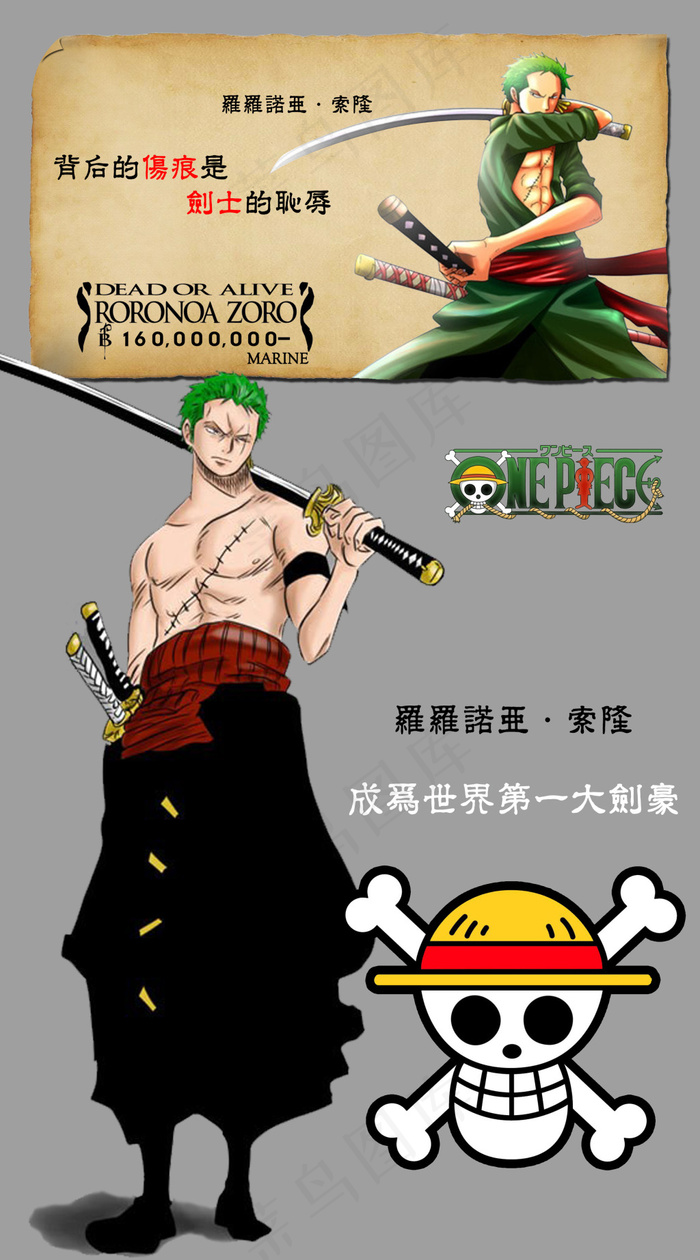 海贼王罗罗诺亚 索隆(2362X4252(DPI:300))psd模版下载