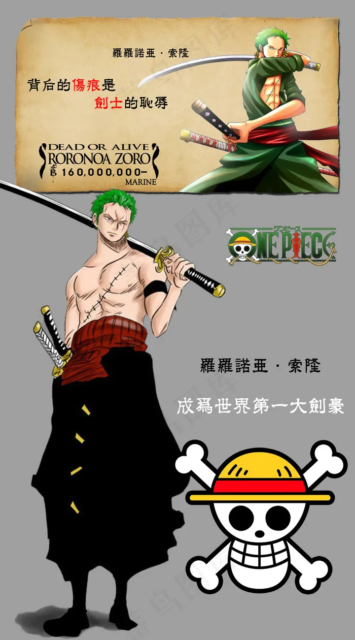 海贼王罗罗诺亚 索隆(2362X4252(DPI:300))psd模版下载