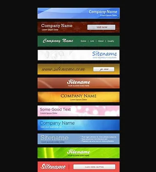 网页导航banner psd分层