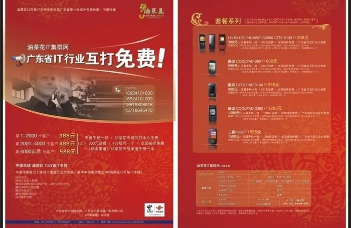 油菜花专网宣传单图片ai矢量模版下载