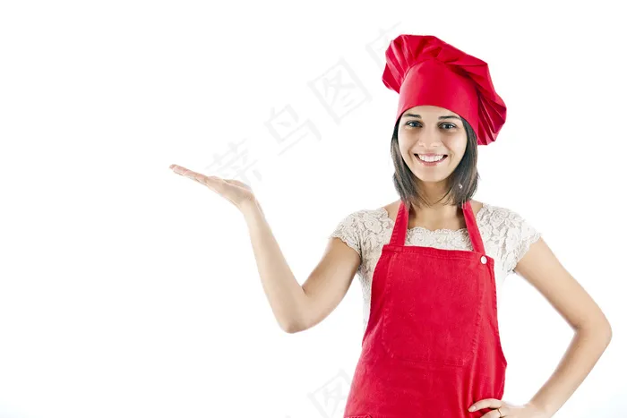 厨师装扮的大人小孩烹饪美食健康家庭情侣亲子素材