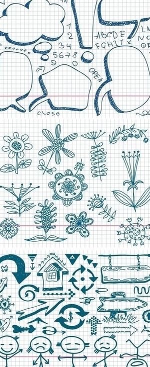 可爱手绘矢量素材图片