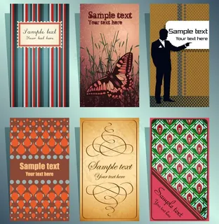 线条花纹蝴蝶卡片图片