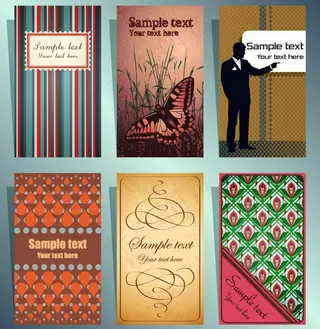 线条花纹蝴蝶卡片图片