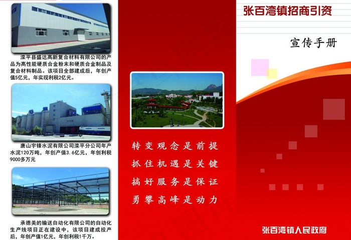 招商引资三折页图片psd模版下载