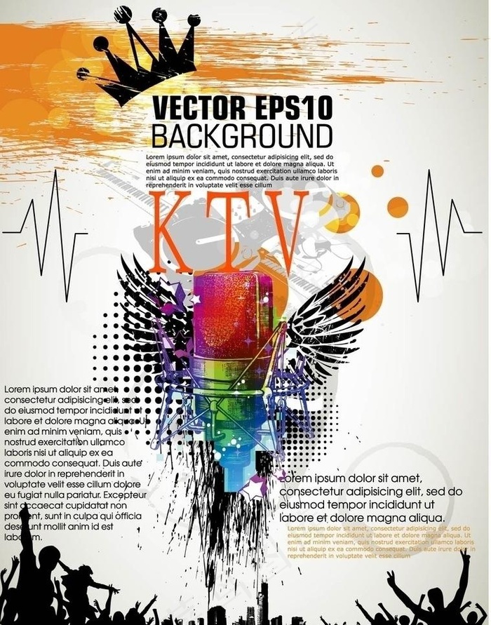 ktv广告图片ai矢量模版下载