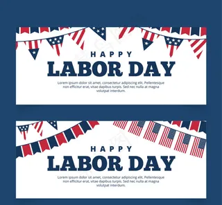 美国国旗劳动节横幅