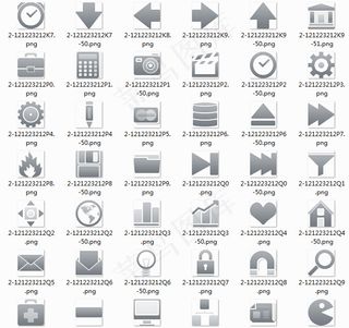 70个超简洁灰色设计常用的png图...