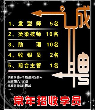 理发店招聘图片
