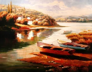 地中海油画图片