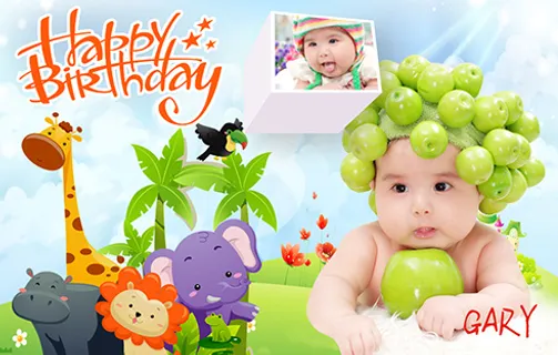 孩子 生日派对海报 活泼