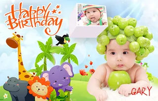 孩子 生日派对海报 活泼