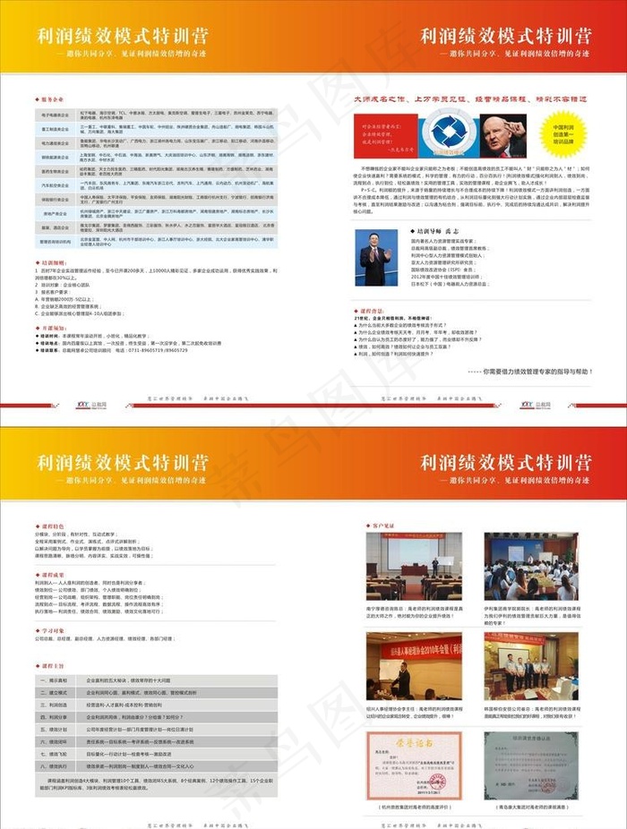 利润绩效培训二折页cdr矢量模版下载