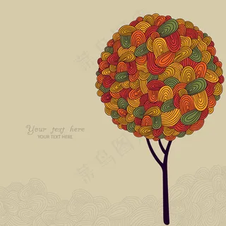 唯美树简约素材