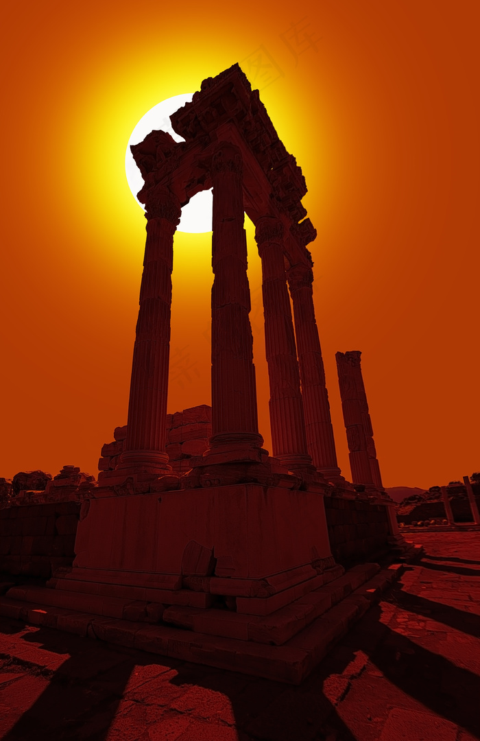 希腊巴特农神庙—高清图片