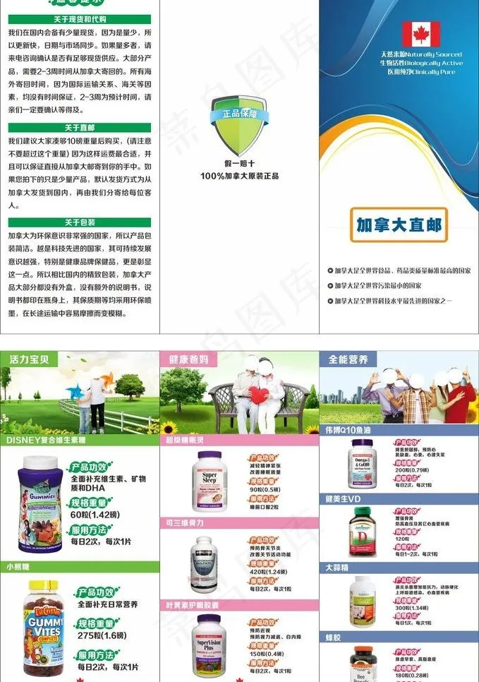 保健品折页图片cdr矢量模版下载