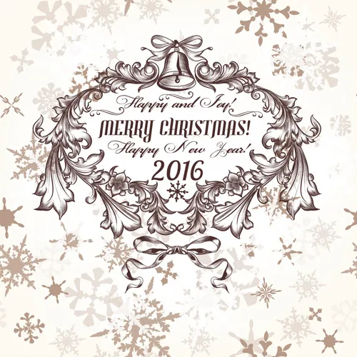 2016圣诞节装饰花纹矢量素材(800X800)eps,ai矢量模版下载