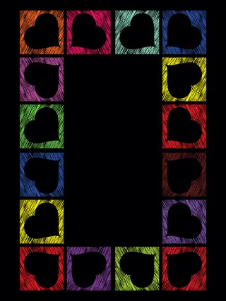 爱字在丰富多彩的心的形状