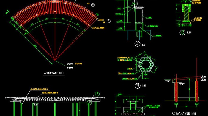 花架施工大样图图片