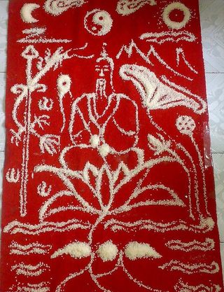 道教米画太上老君图片