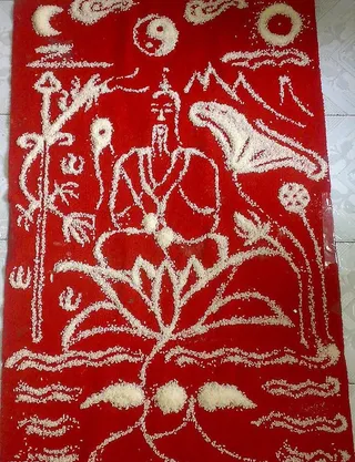 道教米画太上老君图片