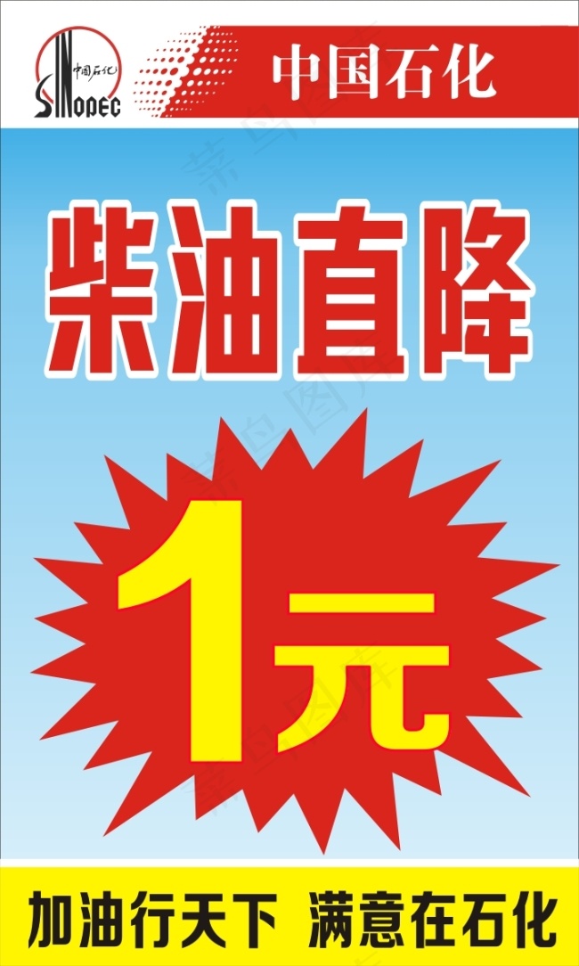 中国石化柴油降价板面cdr矢量模版下载