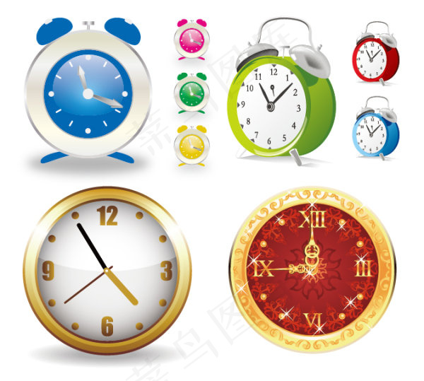 闹钟矢量素材