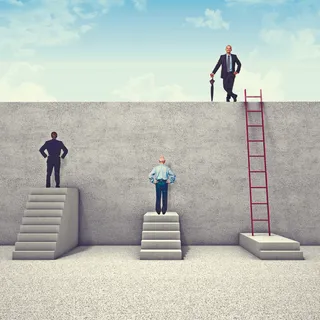 楼梯阶梯与商务男士