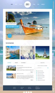 旅游休闲企业网站模板图片