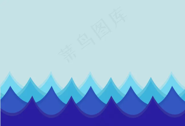 卡通蓝色海浪背景矢量素材