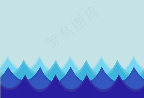 卡通蓝色海浪背景矢量素材