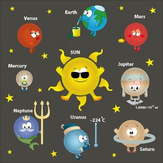 矢量卡通宇宙形象设计素材