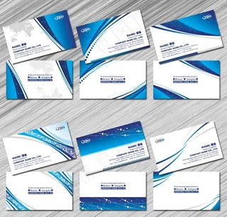 深蓝色名片卡片设计PSD素材