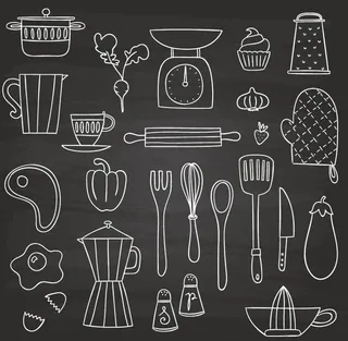 24款手绘厨房元素矢量素材