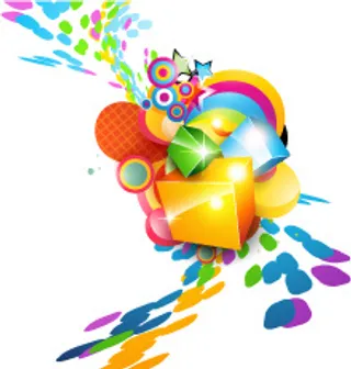 炫彩动感几何图形背景矢量模板