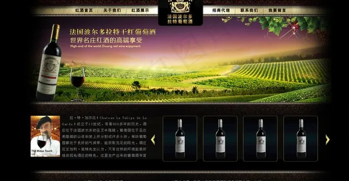 法国红酒网站模板图片(1220X702(DPI:72))psd模版下载
