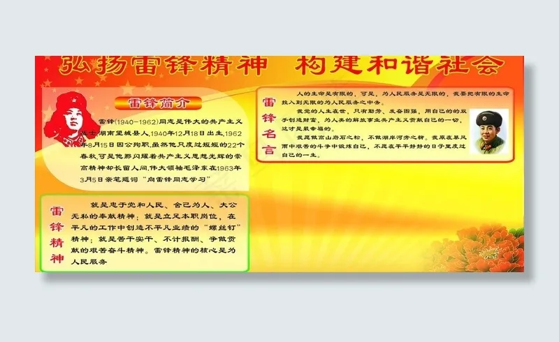 雷锋 学习雷锋 雷锋精神 雷锋简介...cdr矢量模版下载
