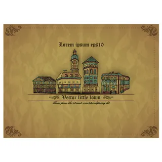 复古花纹小房子